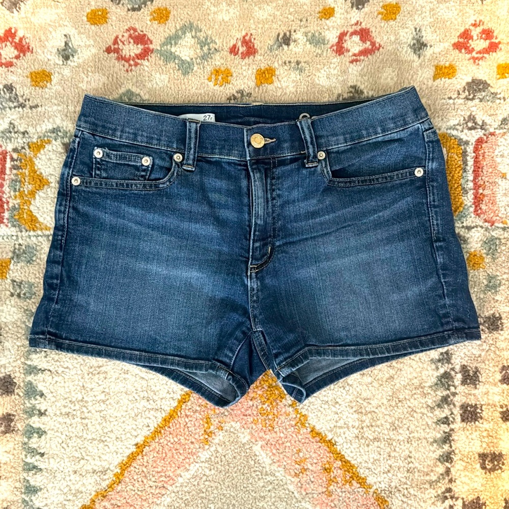 Gap 1969 blue denim slim shorts